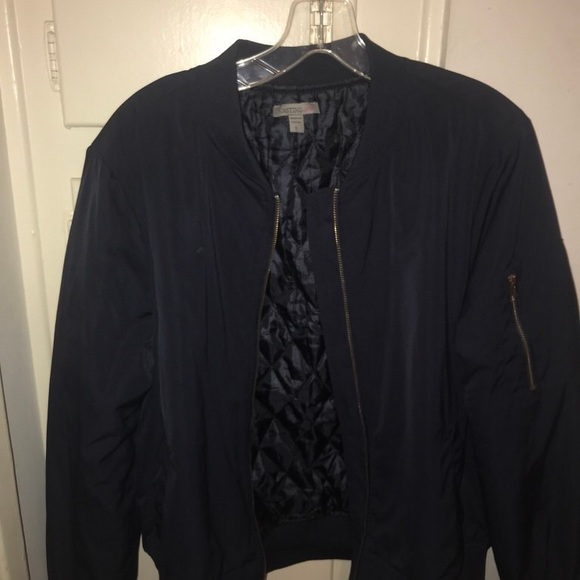 Navy Blue Bomber Jacket - Picture 2 of 4